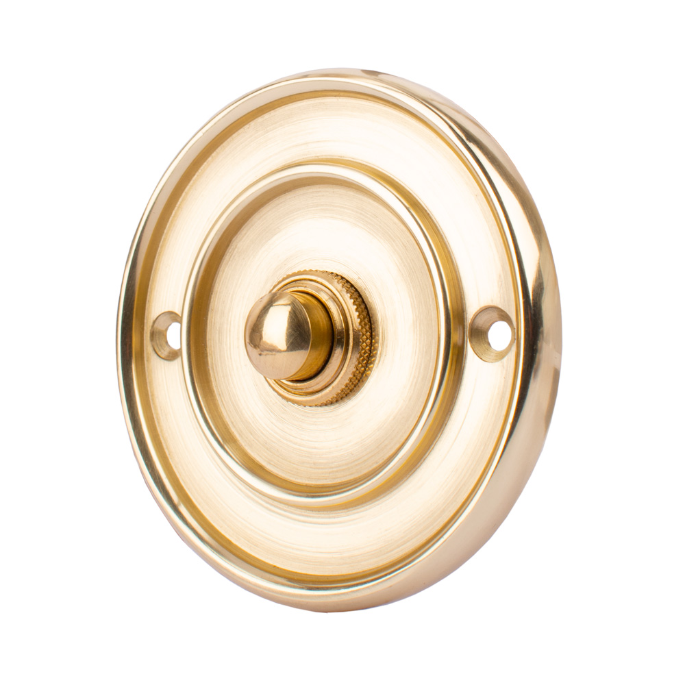 Dart Round Bell Push (76mm) - Polished Brass